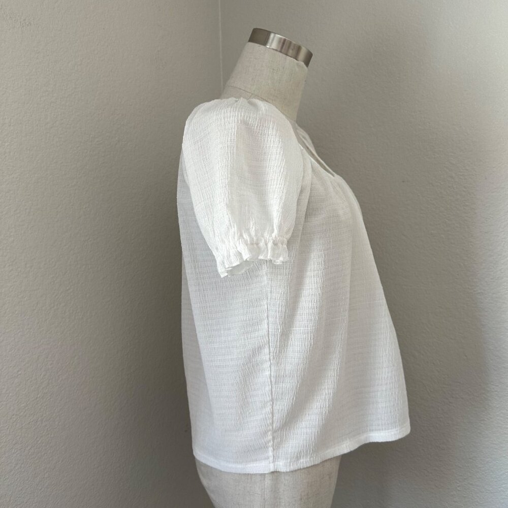 Madewell Texture & Thread Pullover Blouse Puff Sl… - image 4